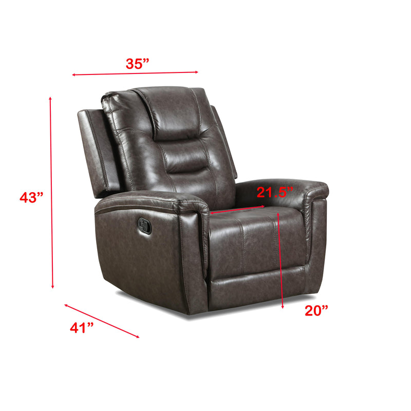 Behold Home 107-65 Rocker Recliner - Charlie Chocolate IMAGE 3