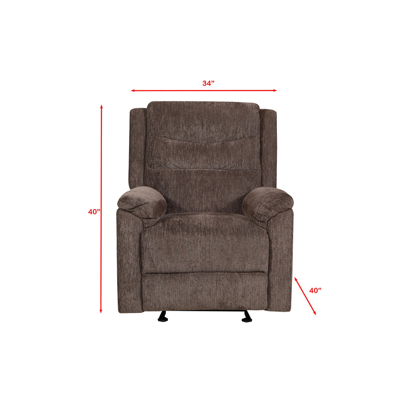 Behold Home 7578-65 Glider Recliner - Abington Chocolate IMAGE 3