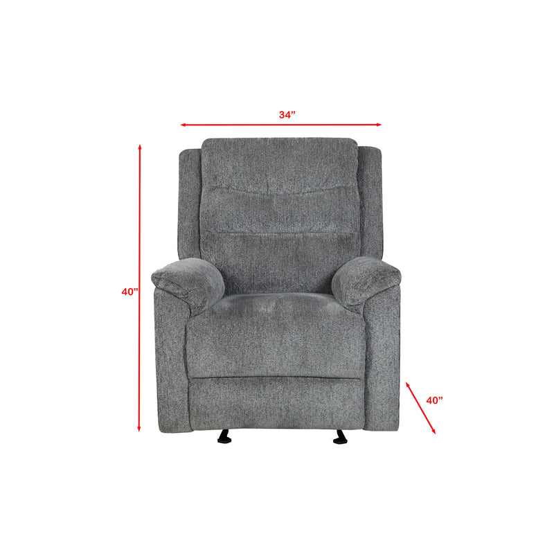 Behold Home 7578-65 Glider Recliner - Abington Charcoal IMAGE 3