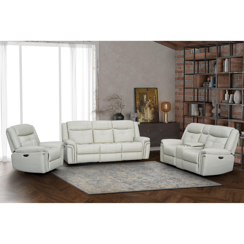 Behold Home 7487-29 Console Loveseat w/ Popout Cup Holders - Belaire Platinum IMAGE 1