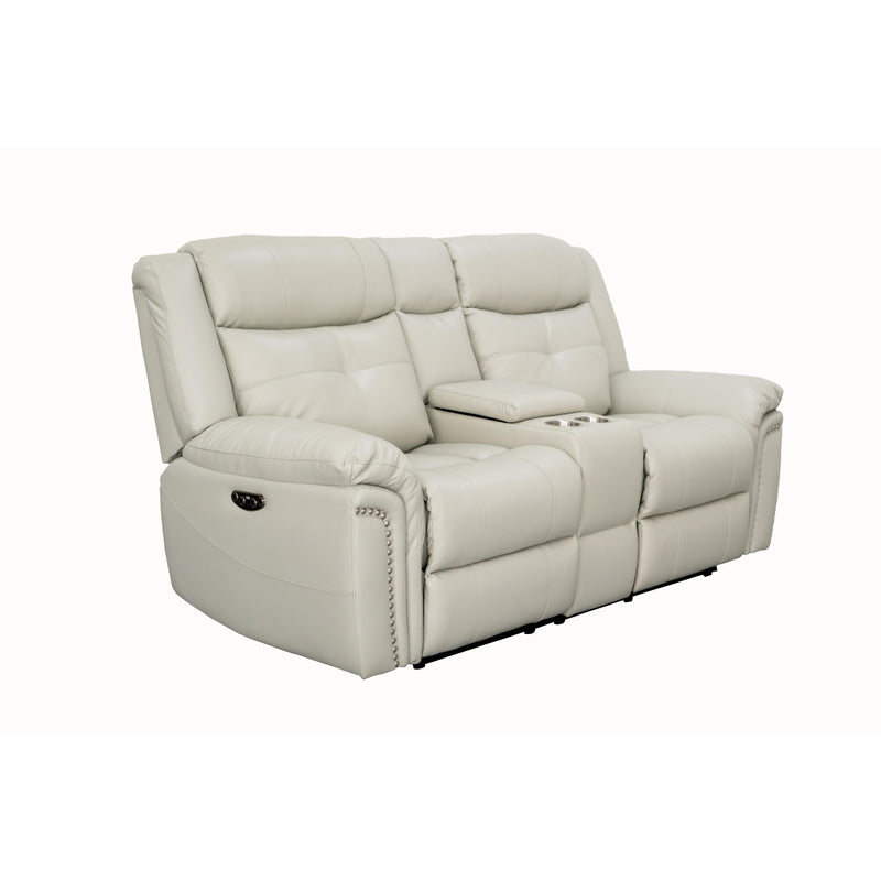 Behold Home 7487-29 Console Loveseat w/ Popout Cup Holders - Belaire Platinum IMAGE 2