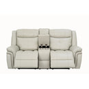 Behold Home 7487-29 Console Loveseat w/ Popout Cup Holders - Belaire Platinum IMAGE 4