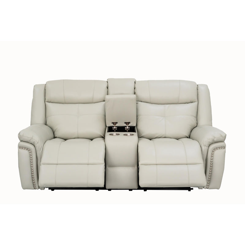 Behold Home 7487-29 Console Loveseat w/ Popout Cup Holders - Belaire Platinum IMAGE 4