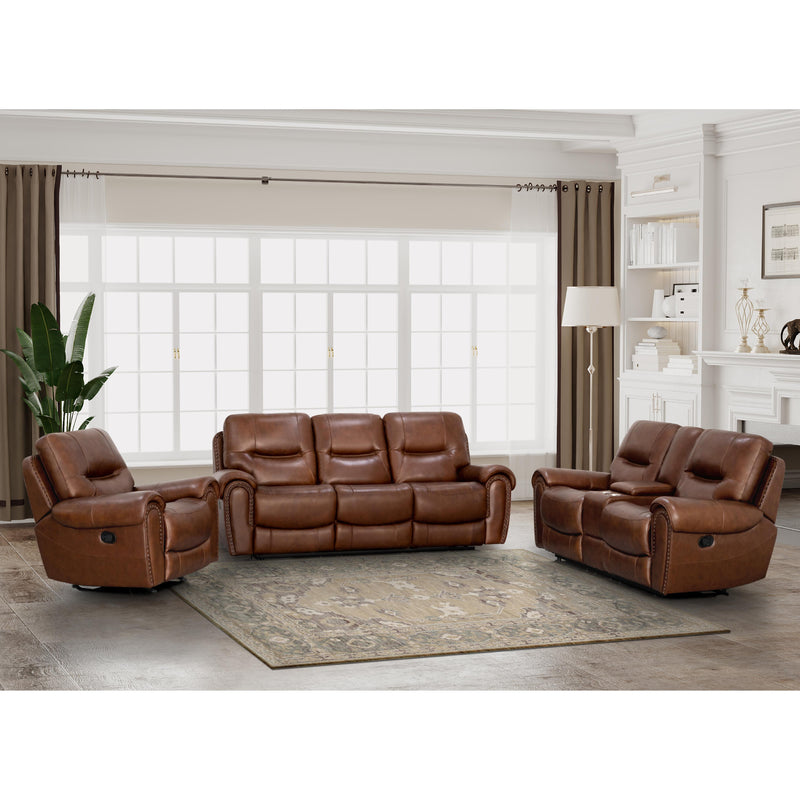 Behold Home 7495-39 Sofa w/ Popout Cup Holders - Foley Chocolate Leather IMAGE 1