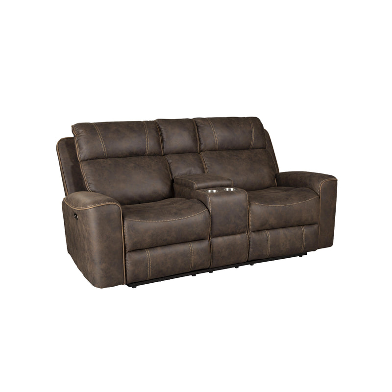 Behold Home 7529-27 Motion Console Loveseat - Telluride Chocolate IMAGE 4