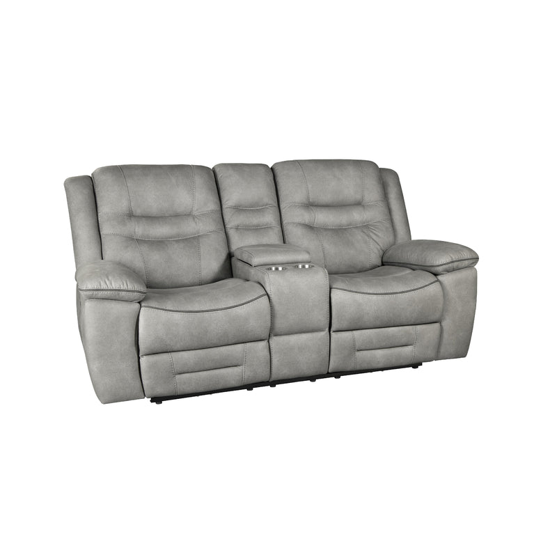 Behold Home 7531-27 Motion Console Loveseat - Harley Grey IMAGE 3