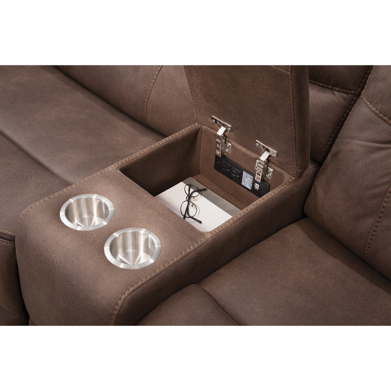 Behold Home 7531 Dual Power 6 pc Sectional - Harley Brown IMAGE 2