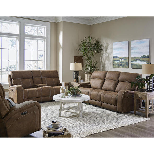 Behold Home 7552-39 Sofa w/ Popout Cup Holders - Cottonwood Chocolate IMAGE 1