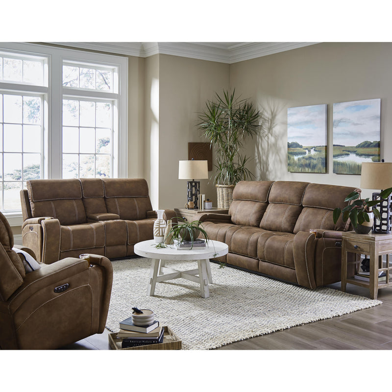 Behold Home 7552-39 Sofa w/ Popout Cup Holders - Cottonwood Chocolate IMAGE 2