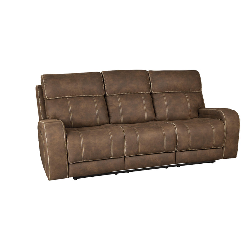 Behold Home 7552-39 Sofa w/ Popout Cup Holders - Cottonwood Chocolate IMAGE 3