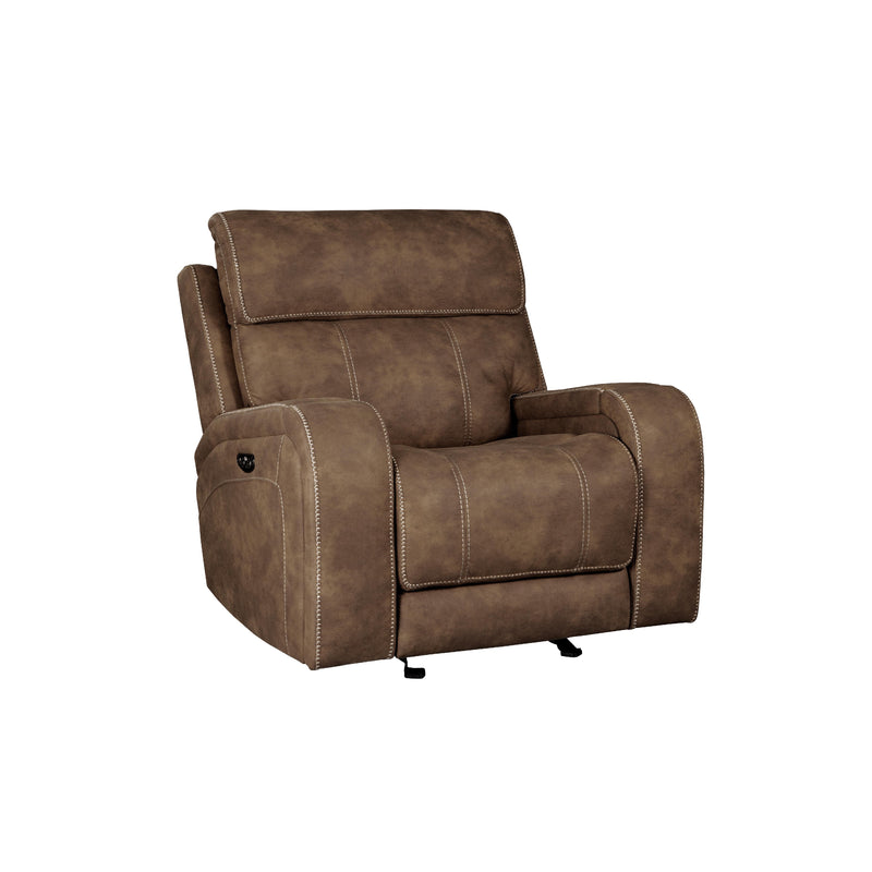 Behold Home 7552-65 Rocker Recliner w/ Popout Cup Holders - Cottonwood Chocolate IMAGE 3