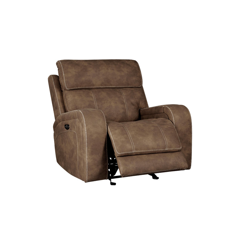 Behold Home 7552-65 Rocker Recliner w/ Popout Cup Holders - Cottonwood Chocolate IMAGE 4