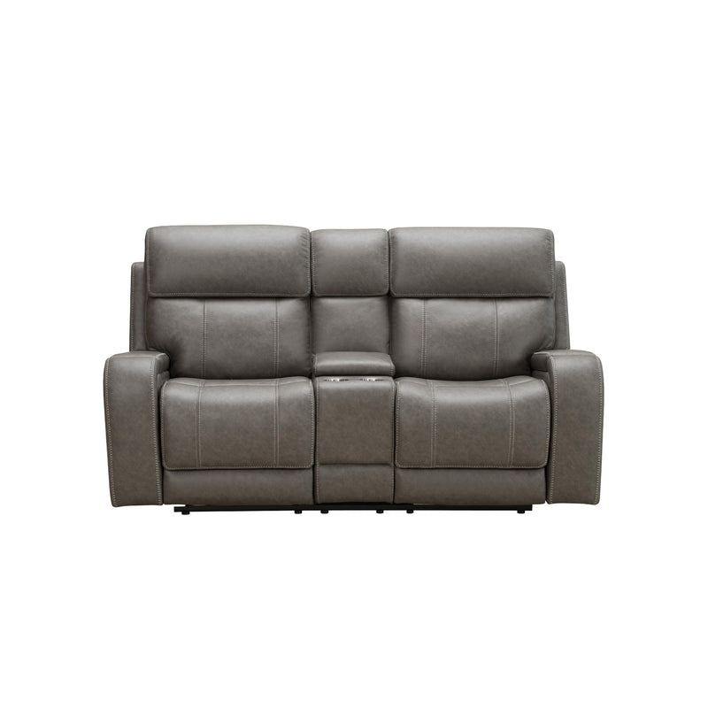 Behold Home 7552-27 Manual Console Loveseat w Popout Cup Holders - Newport Pewter IMAGE 2