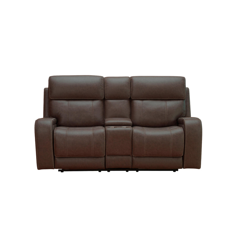 Behold Home 7552-27 Manual Console Loveseat w Popout Cup Holders - Newport Walnut IMAGE 2