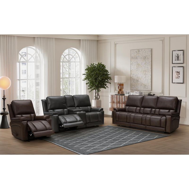 Behold Home 7581-39 Manual Motion Sofa - Stapleton Mocha Leather IMAGE 1