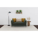  Coaster Furniture Jade 509132 Chenille Upholstered Modern Track Arm Loveseat - Green IMAGE 8