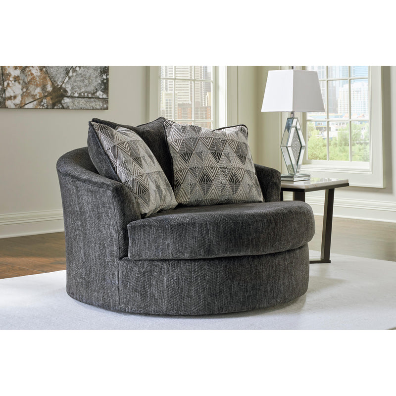 Signature Design by Ashley Biddeford Swivel Fabric Chair with Ottoman 3550408/3550421 IMAGE 2