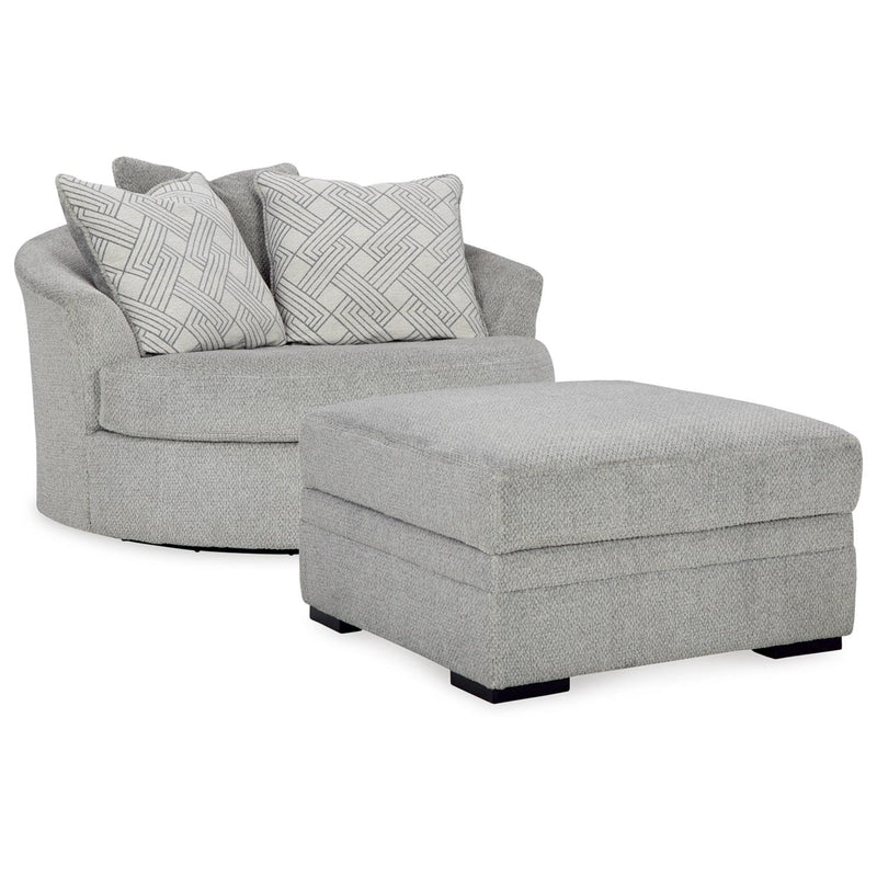 Signature Design by Ashley Casselbury Swivel Fabric Chair with Ottoman 5290611/5290621 IMAGE 1