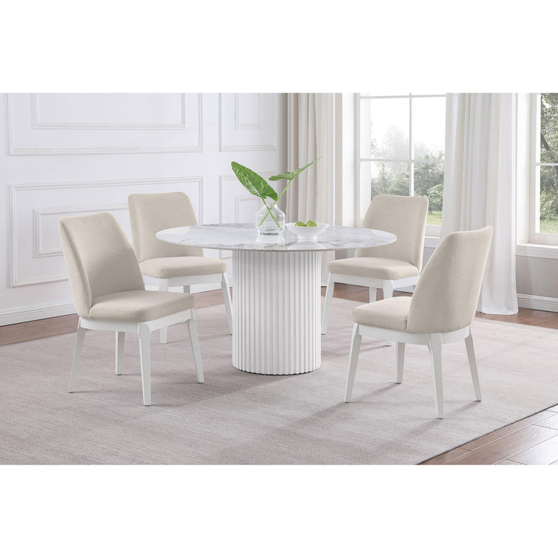 Coaster Furniture Round Acadia Dining Table with Stone Top and Pedestal Base 105580 IMAGE 6