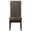  Coaster Furniture Barrand 106388 Upholstered Dining Side Chair - Chocolate IMAGE 3