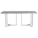 Coaster Furniture Sterling Dining Table with Faux Marble Top and Pedestal Base 108121 IMAGE 2