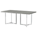 Coaster Furniture Sterling Dining Table with Faux Marble Top and Pedestal Base 108121 IMAGE 3