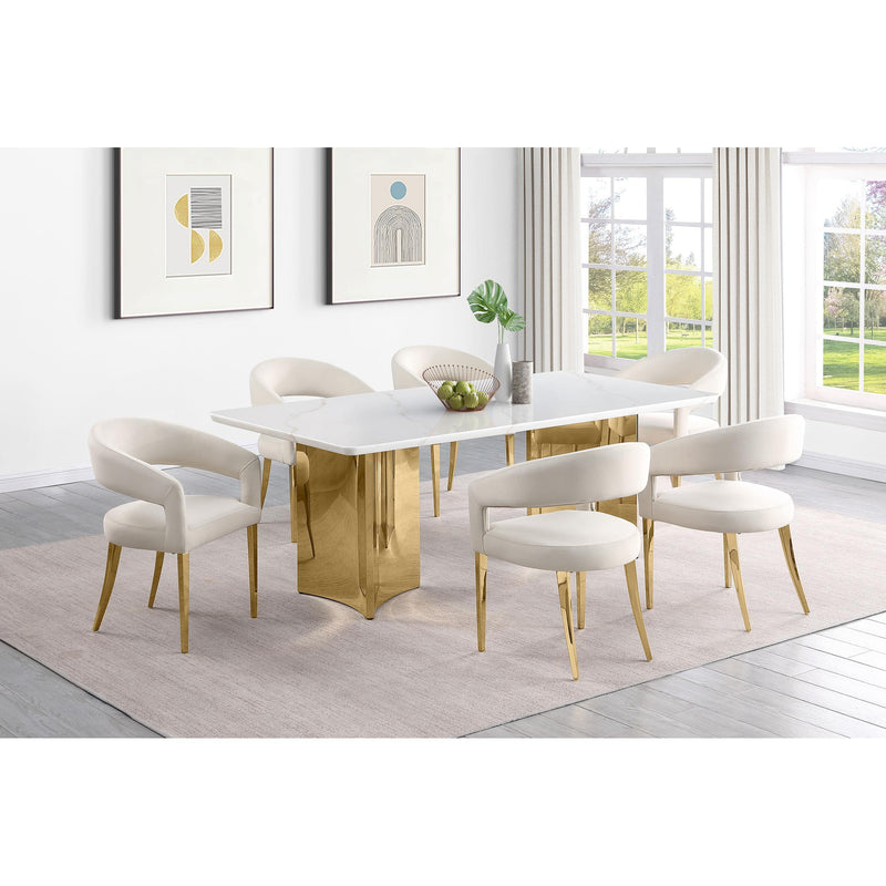 Coaster Furniture Tevlin Dining Table with Marble Top and Pedestal Base 108261 IMAGE 7