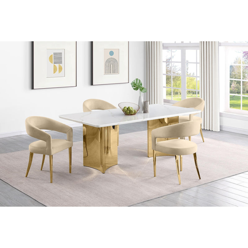 Coaster Furniture Tevlin Dining Table with Marble Top and Pedestal Base 108261 IMAGE 8