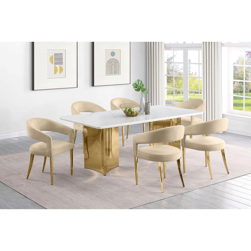 Coaster Furniture Tevlin Dining Table with Marble Top and Pedestal Base 108261 IMAGE 9