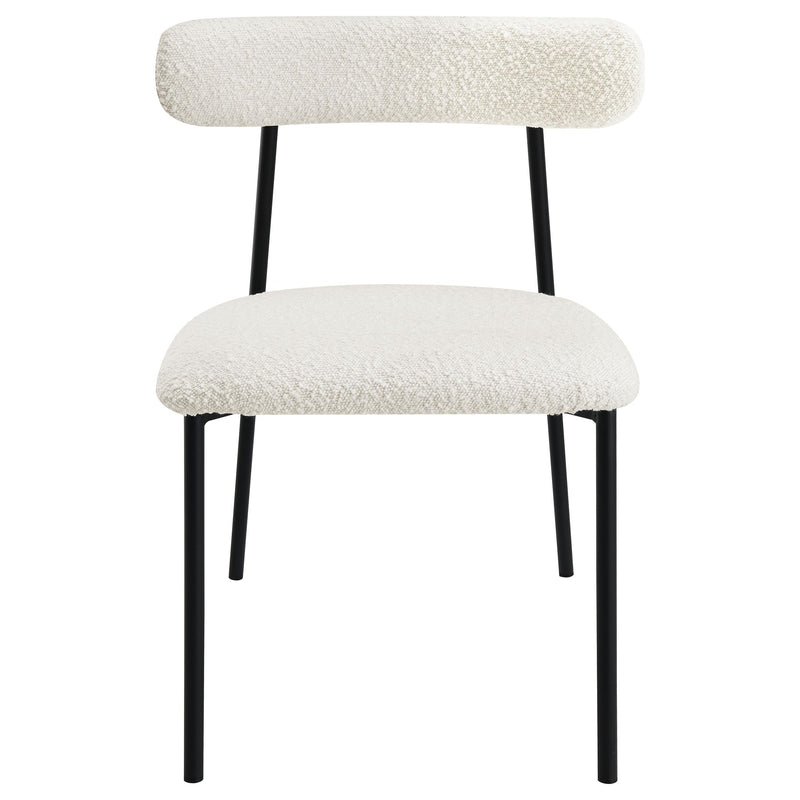 Coaster Furniture Anzio 108292 Boucle Upholstered Dining Side Chair - White IMAGE 2