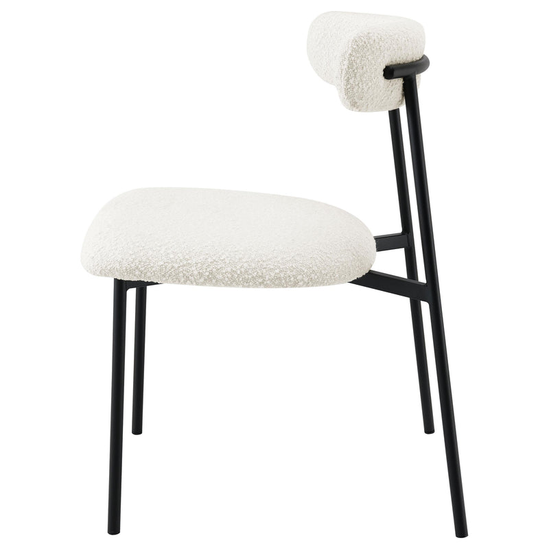 Coaster Furniture Anzio 108292 Boucle Upholstered Dining Side Chair - White IMAGE 4