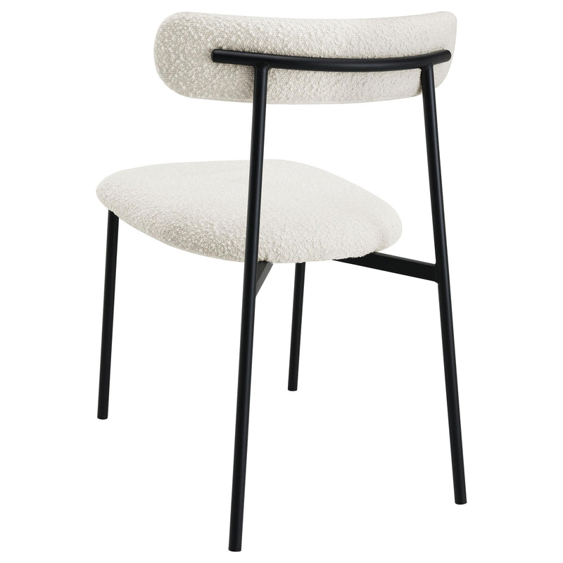 Coaster Furniture Anzio 108292 Boucle Upholstered Dining Side Chair - White IMAGE 5