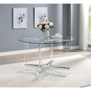  Coaster Furniture Keeling 108501 47-inch Round Glass Top Acrylic Dining Table - Chrome IMAGE 2