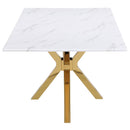  Coaster Furniture Venera 150541 Rectangular 79-inch Faux Marble Dining Table - White IMAGE 5
