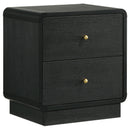  Coaster Furniture Cavelle 223662 2-Drawer Nightstand Bedside Table - Black IMAGE 1