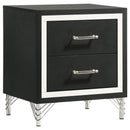  Coaster Furniture Lucia 224992 2-Drawer Nightstand Bedside Table - Black IMAGE 1