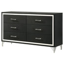  Coaster Furniture Lucia 224993 6-Drawer Dresser Cabinet - Black IMAGE 4