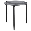  Coaster Furniture Rosalie 710167 Round Smoked Glass Top End Table - Grey IMAGE 1