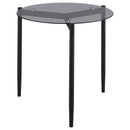  Coaster Furniture Rosalie 710167 Round Smoked Glass Top End Table - Grey IMAGE 4