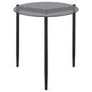  Coaster Furniture Rosalie 710167 Round Smoked Glass Top End Table - Grey IMAGE 5