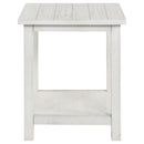 Coaster Furniture Payne 710556 Wood End Table with Shelf - Distressed White IMAGE 3