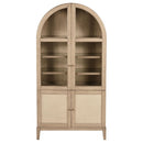  Coaster Furniture Kailani 109386 4-Door Cane Dining Vitrine Display Cabinet - Beige Oak IMAGE 3