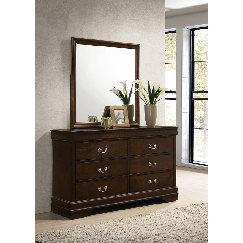 Coaster Furniture Louis Philippe 6-Drawer Dresser with Mirror 202413M IMAGE 2