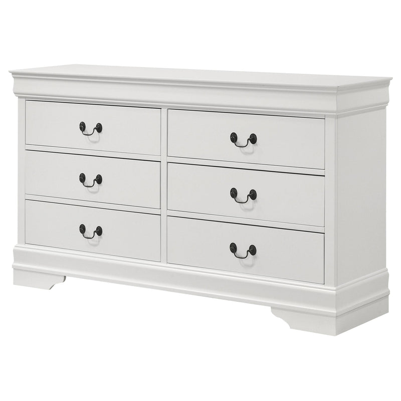 Coaster Furniture Louis Philippe 202443 6-Drawer Dresser - White IMAGE 4