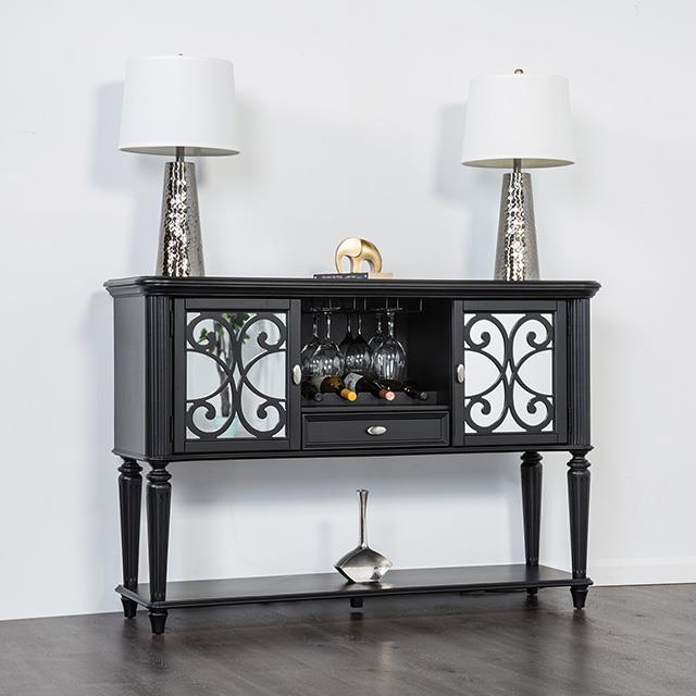 Furniture of America Hannoria FM3416BK-SV Server IMAGE 1