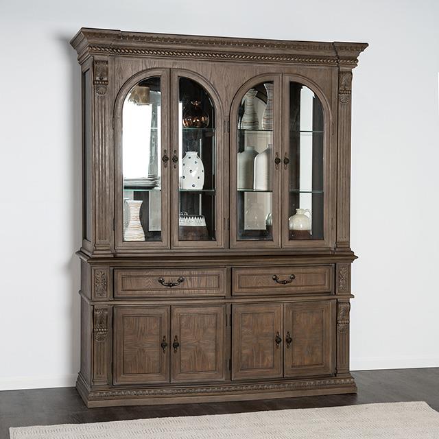 Furniture of America Oakham FM3418AK-HB-SET Hutch & Buffet IMAGE 1