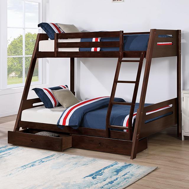 Furniture of America Emilee FM-BK003ES Twin/Full Bunk Bed IMAGE 1