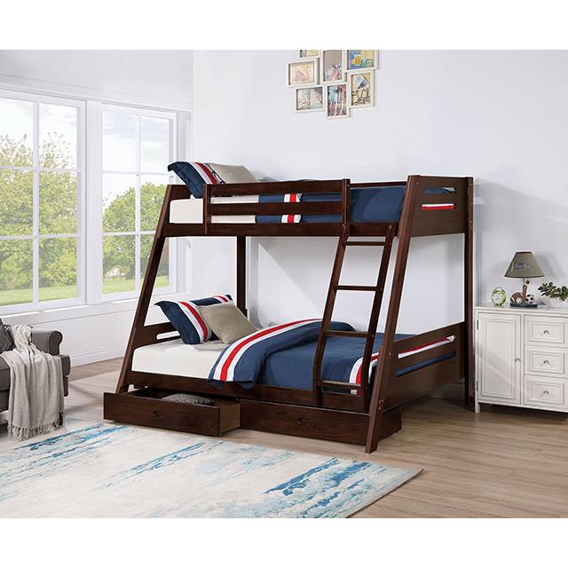 Furniture of America Emilee FM-BK003ES Twin/Full Bunk Bed IMAGE 2