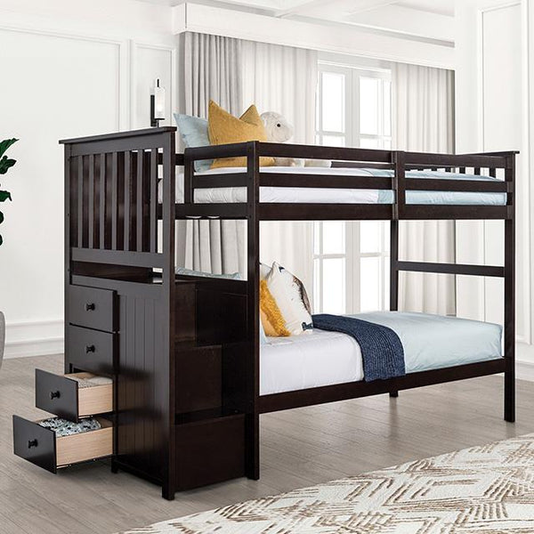 Furniture of America Ontario FM-BK102ES-T Twin/Twin Bunk Bed IMAGE 1