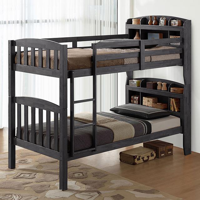 Furniture of America Stutsman FM-BK106GY-T Twin/Twin Bunk Bed IMAGE 1